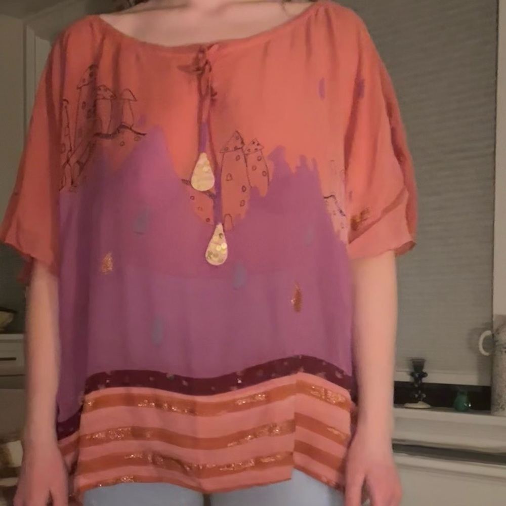 Beautiful silk tunic by tsumori chisato with fairytale print - Picture 6 of 6
